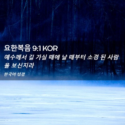 Picture 02 - 요한복음 9:1 KOR - 예수께서 길 가실 때에 날 때부터 - Bible Verse Picture