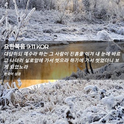 Picture 02 - 요한복음 9:11 KOR - 대답하되 예수라 하는 그 사람이 - Bible Verse Picture