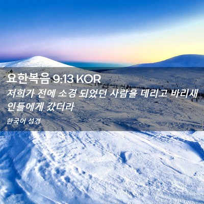 Picture 02 - 요한복음 9:13 KOR - 저희가 전에 소경 되었던 사람을 - Bible Verse Picture