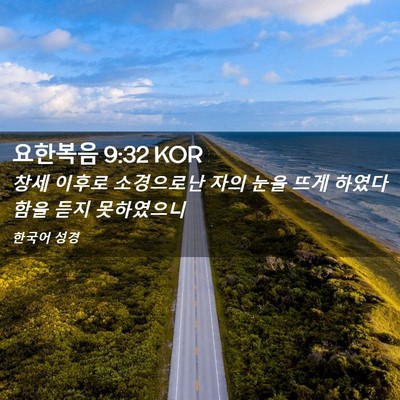 Picture 02 - 요한복음 9:32 KOR - 창세 이후로 소경으로난 자의 눈을 - Bible Verse Picture