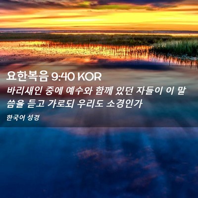 Picture 02 - 요한복음 9:40 KOR - 바리새인 중에 예수와 함께 있던 - Bible Verse Picture