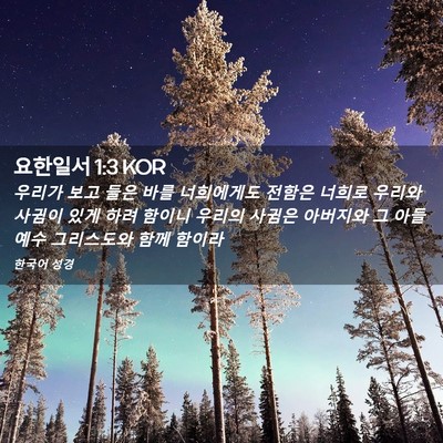 Picture 02 - 요한일서 1:3 KOR - 우리가 보고 들은 바를 너희에게도 - Bible Verse Picture
