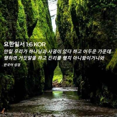 Picture 02 - 요한일서 1:6 KOR - 만일 우리가 하나님과 사귐이 있다 - Bible Verse Picture
