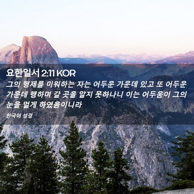 Picture 02 - 요한일서 2:11 KOR - 그의 형제를 미워하는 자는 어두운 - Bible Verse Picture
