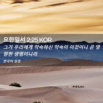 Picture 02 - 요한일서 2:25 KOR - 그가 우리에게 약속하신 약속이 - Bible Verse Picture