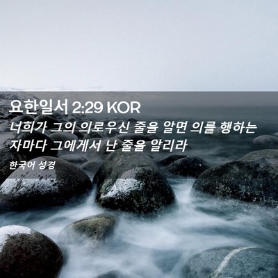 Picture 02 - 요한일서 2:29 KOR - 너희가 그의 의로우신 줄을 알면 - Bible Verse Picture