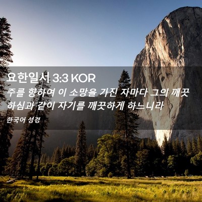 Picture 02 - 요한일서 3:3 KOR - 주를 향하여 이 소망을 가진 자마다 - Bible Verse Picture