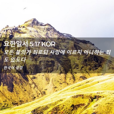 Picture 02 - 요한일서 5:17 KOR - 모든 불의가 죄로되 사망에 이르지 - Bible Verse Picture