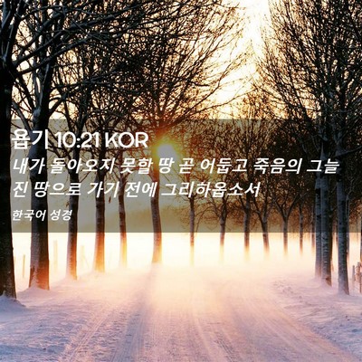 Picture 02 - 욥기 10:21 KOR - 내가 돌아오지 못할 땅 곧 어둡고 - Bible Verse Picture
