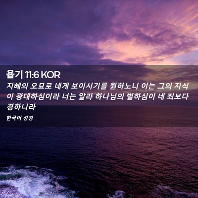 Picture 02 - 욥기 11:6 KOR - 지혜의 오묘로 네게 보이시기를 - Bible Verse Picture
