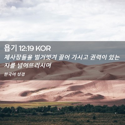 Picture 02 - 욥기 12:19 KOR - 제사장들을 벌거벗겨 끌어 가시고 - Bible Verse Picture