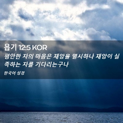 Picture 02 - 욥기 12:5 KOR - 평안한 자의 마음은 재앙을 멸시하나 - Bible Verse Picture