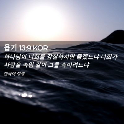 Picture 02 - 욥기 13:9 KOR - 하나님이 너희를 감찰하시면 - Bible Verse Picture