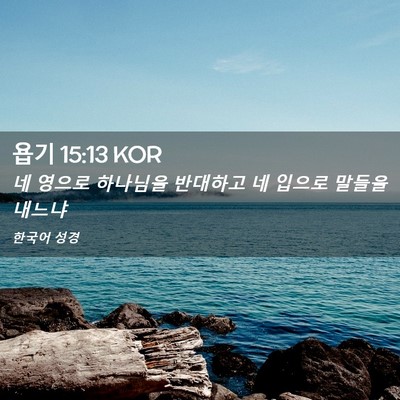 Picture 02 - 욥기 15:13 KOR - 네 영으로 하나님을 반대하고 네 - Bible Verse Picture