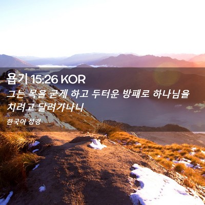 Picture 02 - 욥기 15:26 KOR - 그는 목을 굳게 하고 두터운 방패로 - Bible Verse Picture
