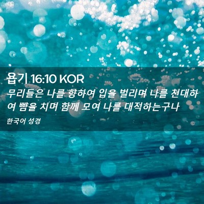 Picture 02 - 욥기 16:10 KOR - 무리들은 나를 향하여 입을 벌리며 - Bible Verse Picture