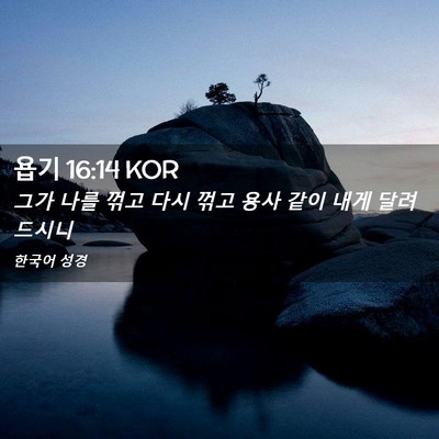 Picture 02 - 욥기 16:14 KOR - 그가 나를 꺾고 다시 꺾고 용사 같이 - Bible Verse Picture