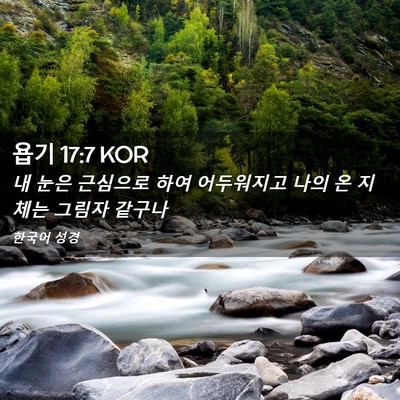 Picture 02 - 욥기 17:7 KOR - 내 눈은 근심으로 하여 어두워지고 - Bible Verse Picture