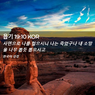Picture 02 - 욥기 19:10 KOR - 사면으로 나를 헐으시니 나는 - Bible Verse Picture