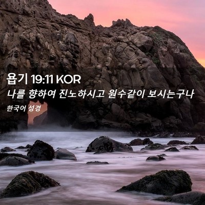 Picture 02 - 욥기 19:11 KOR - 나를 향하여 진노하시고 원수같이 - Bible Verse Picture
