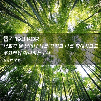 Picture 02 - 욥기 19:3 KOR - 너희가 열 번이나 나를 꾸짖고 나를 - Bible Verse Picture