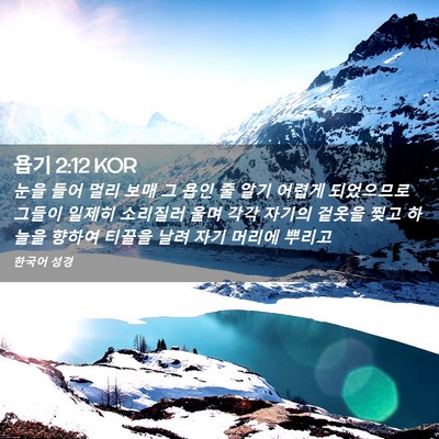 Picture 02 - 욥기 2:12 KOR - 눈을 들어 멀리 보매 그 욥인 줄 알기 - Bible Verse Picture