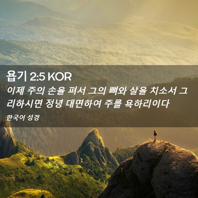 Picture 02 - 욥기 2:5 KOR - 이제 주의 손을 펴서 그의 뼈와 살을 - Bible Verse Picture