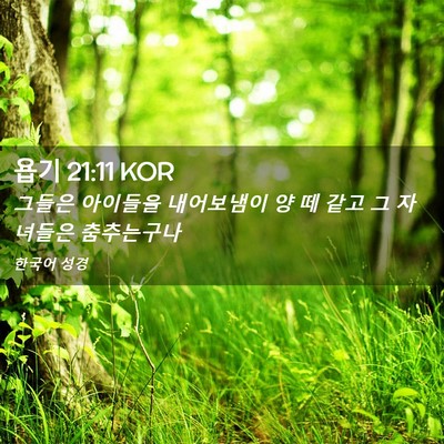 Picture 02 - 욥기 21:11 KOR - 그들은 아이들을 내어보냄이 양 떼 - Bible Verse Picture