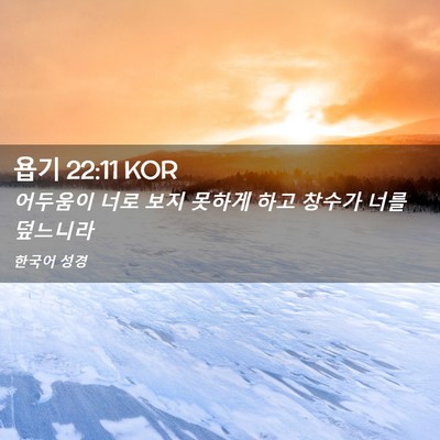 Picture 02 - 욥기 22:11 KOR - 어두움이 너로 보지 못하게 하고 - Bible Verse Picture