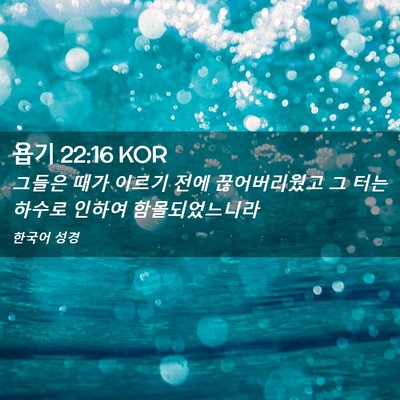 Picture 02 - 욥기 22:16 KOR - 그들은 때가 이르기 전에 - Bible Verse Picture