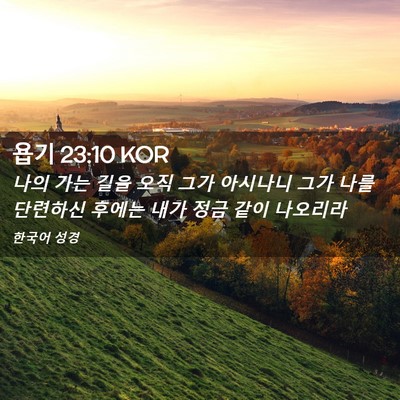 Picture 02 - 욥기 23:10 KOR - 나의 가는 길을 오직 그가 아시나니 - Bible Verse Picture