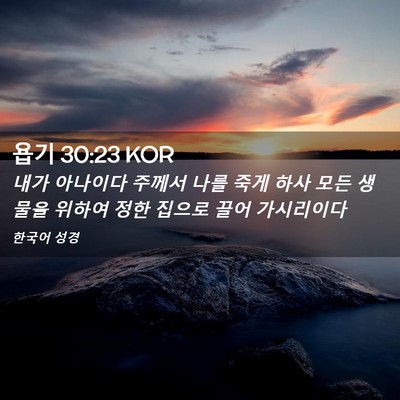 Picture 02 - 욥기 30:23 KOR - 내가 아나이다 주께서 나를 죽게 - Bible Verse Picture