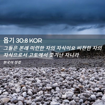 Picture 02 - 욥기 30:8 KOR - 그들은 본래 미련한 자의 자식이요 - Bible Verse Picture