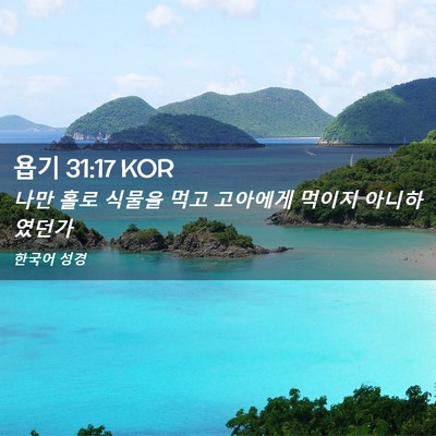 Picture 02 - 욥기 31:17 KOR - 나만 홀로 식물을 먹고 고아에게 - Bible Verse Picture