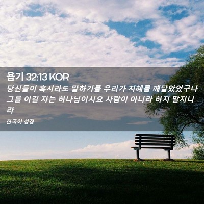 Picture 02 - 욥기 32:13 KOR - 당신들이 혹시라도 말하기를 우리가 - Bible Verse Picture
