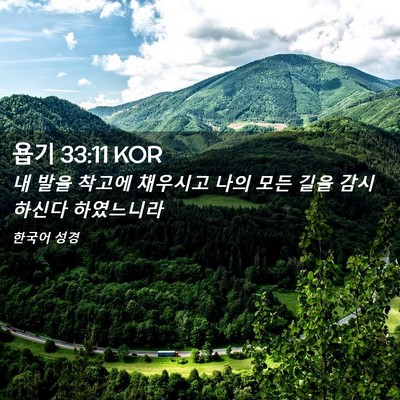 Picture 02 - 욥기 33:11 KOR - 내 발을 착고에 채우시고 나의 모든 - Bible Verse Picture