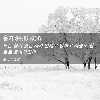 Picture 02 - 욥기 34:15 KOR - 모든 혈기 있는 자가 일체로 망하고 - Bible Verse Picture