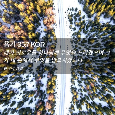 Picture 02 - 욥기 35:7 KOR - 네가 의로운들 하나님께 무엇을 - Bible Verse Picture