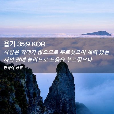 Picture 02 - 욥기 35:9 KOR - 사람은 학대가 많으므로 부르짖으며 - Bible Verse Picture