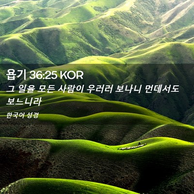 Picture 02 - 욥기 36:25 KOR - 그 일을 모든 사람이 우러러 보나니 - Bible Verse Picture