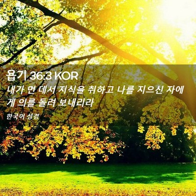 Picture 02 - 욥기 36:3 KOR - 내가 먼 데서 지식을 취하고 나를 - Bible Verse Picture