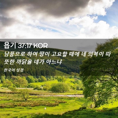 Picture 02 - 욥기 37:17 KOR - 남풍으로 하여 땅이 고요할 때에 네 - Bible Verse Picture