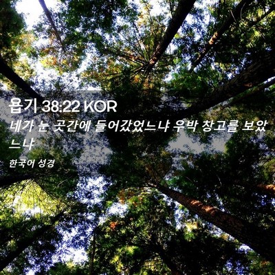 Picture 02 - 욥기 38:22 KOR - 네가 눈 곳간에 들어갔었느냐 우박 - Bible Verse Picture