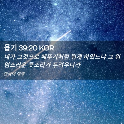 Picture 02 - 욥기 39:20 KOR - 네가 그것으로 메뚜기처럼 뛰게 - Bible Verse Picture