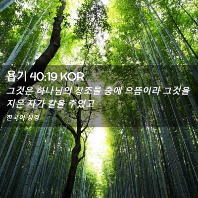 Picture 02 - 욥기 40:19 KOR - 그것은 하나님의 창조물 중에 - Bible Verse Picture