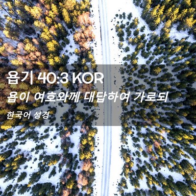 Picture 02 - 욥기 40:3 KOR - 욥이 여호와께 대답하여 - Bible Verse Picture