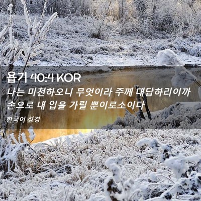 Picture 02 - 욥기 40:4 KOR - 나는 미천하오니 무엇이라 주께 - Bible Verse Picture