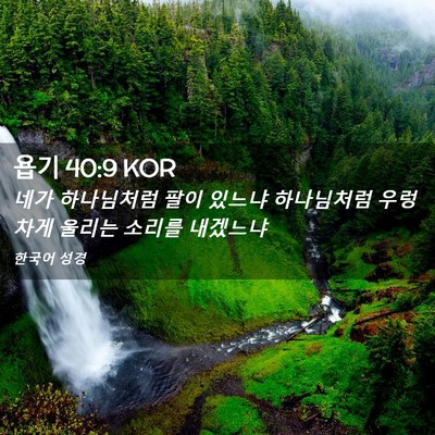 Picture 02 - 욥기 40:9 KOR - 네가 하나님처럼 팔이 있느냐 - Bible Verse Picture