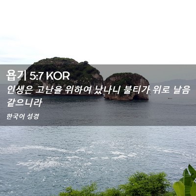 Picture 02 - 욥기 5:7 KOR - 인생은 고난을 위하여 났나니 불티가 - Bible Verse Picture