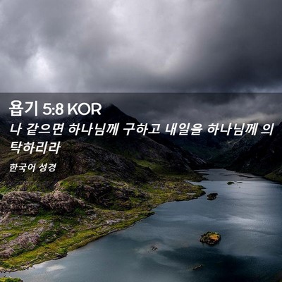 Picture 02 - 욥기 5:8 KOR - 나 같으면 하나님께 구하고 내일을 - Bible Verse Picture